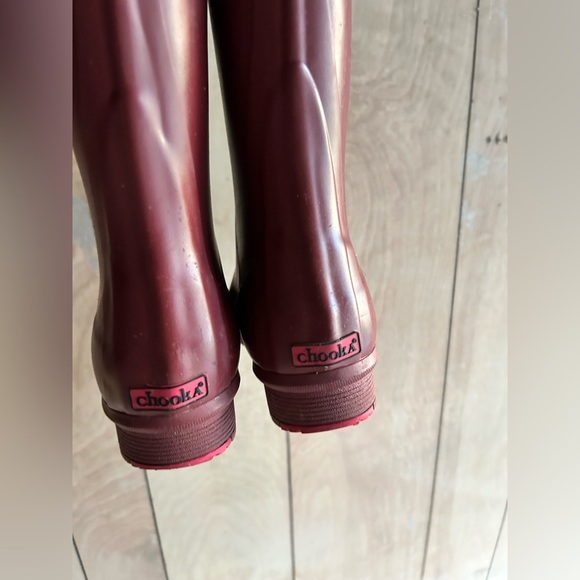 Chooka Tall Rain burgundy Buckle Womens 6 Glam Girly Garden Cottage - Picture 2 of 11